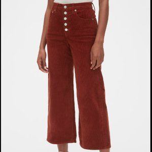 Gap High Rise Button-Fly Wide-Leg Ankle Cords 10 / 30 Long